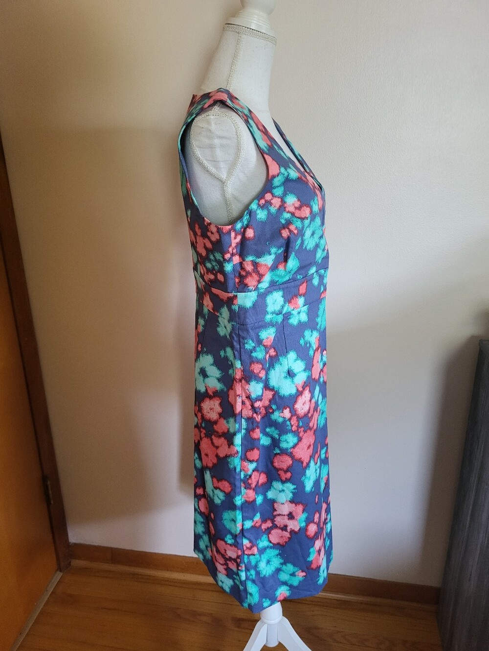 Nautica Cotton Print Sheath Dress Size 14 NWT - Picture 4 of 10